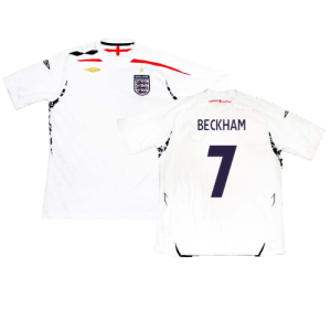 England 2007-09 Home Shirt (L) (Very Good) (BECKHAM 7)