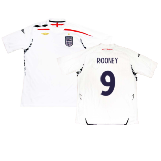 England 2007-09 Home Shirt (L) (Very Good) (ROONEY 9)