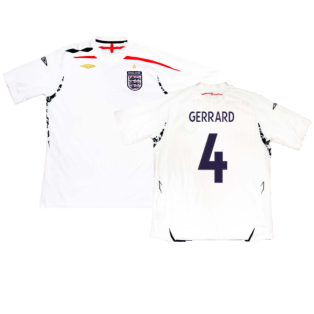 England 2007-09 Home Shirt (M) (Fair) (GERRARD 4)