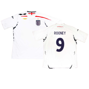 England 2007-09 Home Shirt (M) (Fair) (ROONEY 9)