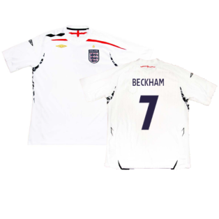 England 2007-09 Home Shirt (M) (Very Good) (BECKHAM 7)
