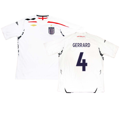 England 2007-09 Home Shirt (M) (Very Good) (GERRARD 4)