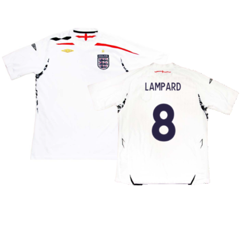 England 2007-09 Home Shirt (Very Good) (LAMPARD 8)