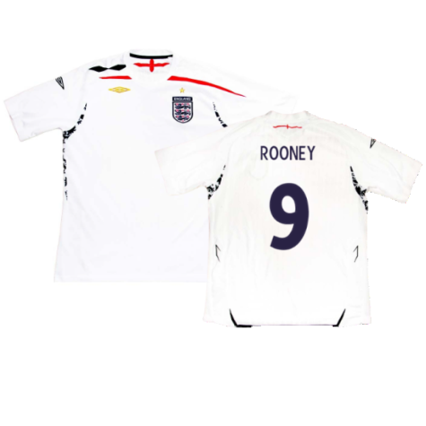 England 2007-09 Home Shirt (Very Good) (ROONEY 9)
