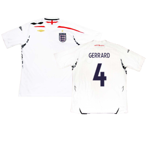 England 2007-09 Home Shirt (XL) (Excellent) (GERRARD 4)