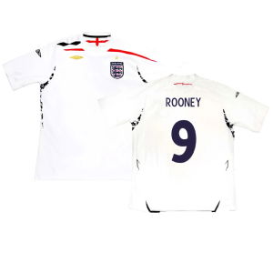 England 2007-09 Home Shirt (XL) (Excellent) (ROONEY 9)