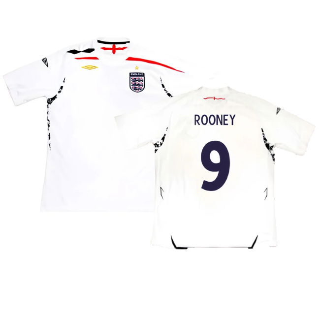 England 2007-09 Home Shirt (XL) (Excellent) (ROONEY 9)