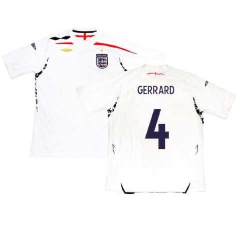 England 2007-09 Home Shirt (XL) (Good) (GERRARD 4)