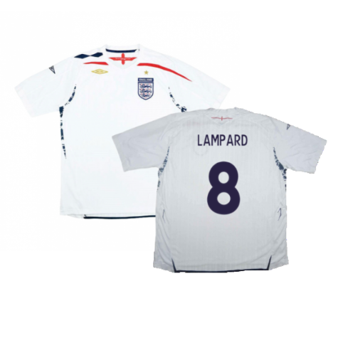 England 2007-09 Home Shirt (XL) (Very Good) (LAMPARD 8)