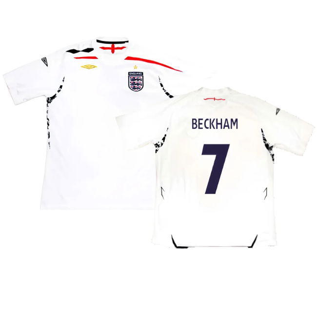 England 2007-09 Home Shirt (XXL) (Excellent) (BECKHAM 7)