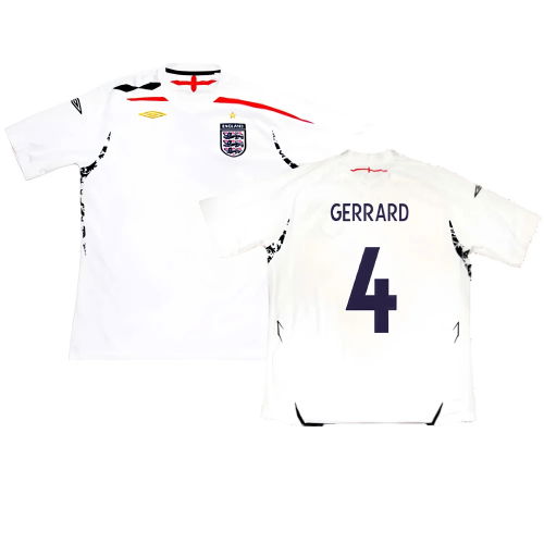 England 2007-09 Home Shirt (XXL) (Excellent) (GERRARD 4)