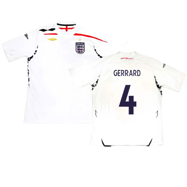 England 2007-09 Home Shirt (XXL) (Excellent) (GERRARD 4)