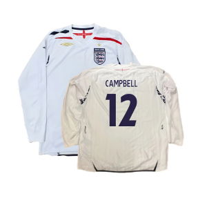 England 2007-09 Long Sleeve Home Shirt (XXL) (Very Good) (CAMPBELL 12)