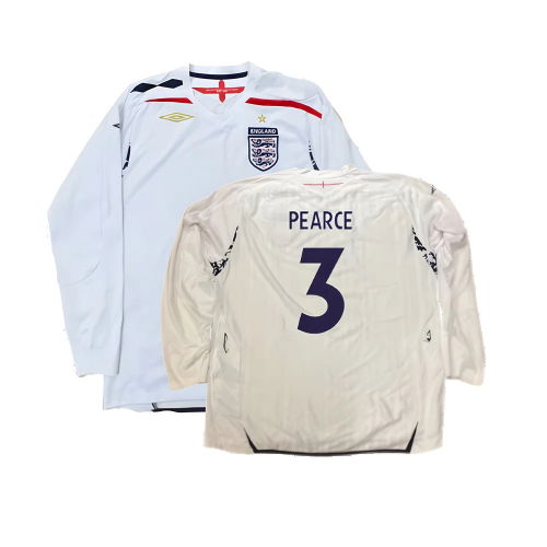 England 2007-09 Long Sleeve Home Shirt (XXL) (Very Good) (PEARCE 3)