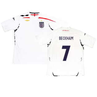 England 2007-2009 Home Shirt (L) (Very Good) (BECKHAM 7)