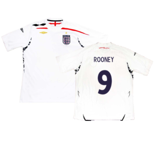 England 2007-2009 Home Shirt (S) (Very Good) (ROONEY 9)