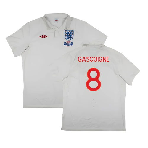 England 2009-10 World Cup Home shirt (XL) (Very Good) (Gascoigne 8)