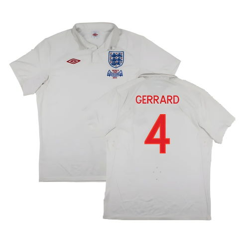 England 2009-10 World Cup Home shirt (XL) (Very Good) (GERRARD 4)