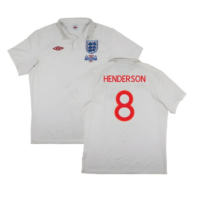 England 2009-10 World Cup Home shirt (XL) (Very Good) (HENDERSON 8)
