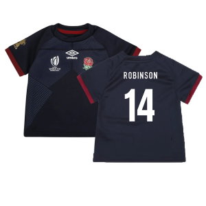 England RWC 2023 Alternate Replica Rugby Baby Shirt (Robinson 14)