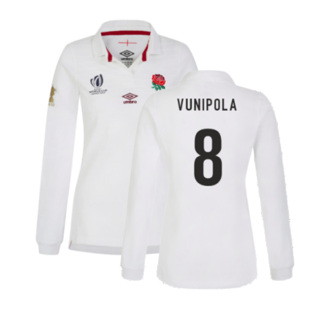 England RWC 2023 Home Classic LS Rugby Shirt (Ladies) (Vunipola 8)