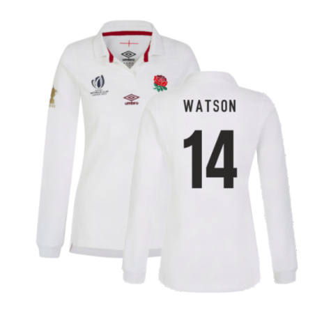 England RWC 2023 Home Classic LS Rugby Shirt (Ladies) (Watson 14)