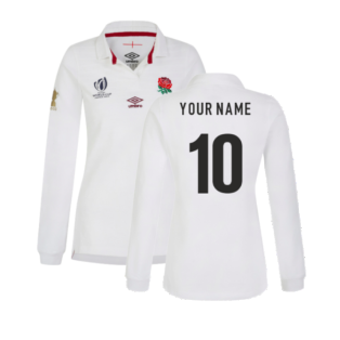 England RWC 2023 Home Classic LS Rugby Shirt (Ladies) (Your Name)