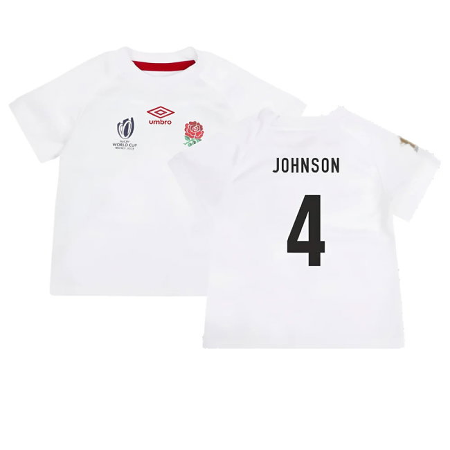 England RWC 2023 Home Replica Rugby Baby Kit (Johnson 4)