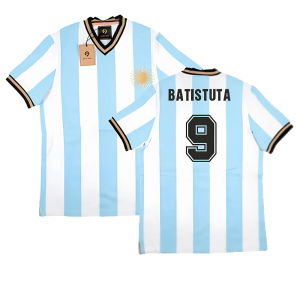 False Nein Argentina Home Vintage Shirt (BATISTUTA 9)