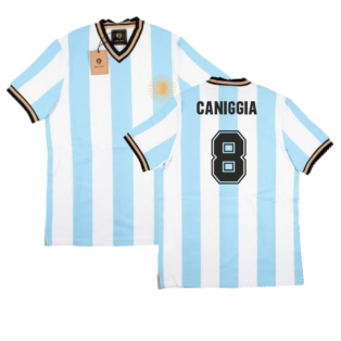 False Nein Argentina Home Vintage Shirt (CANIGGIA 8)