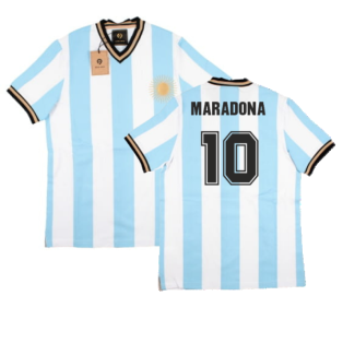 False Nein Argentina Home Vintage Shirt (MARADONA 10)