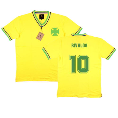 False Nein Brazil Home Football Shirt (RIVALDO 10)