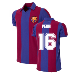 FC Barcelona 1980 - 81 Retro Football Shirt (PEDRI 16)