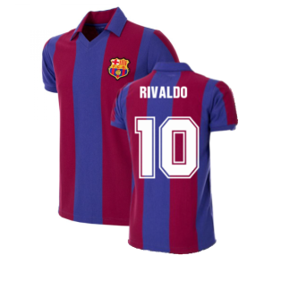 FC Barcelona 1980 - 81 Retro Football Shirt (RIVALDO 10)
