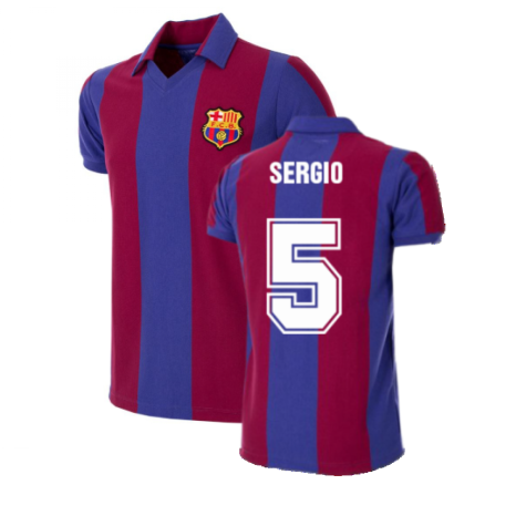FC Barcelona 1980 - 81 Retro Football Shirt (SERGIO 5)