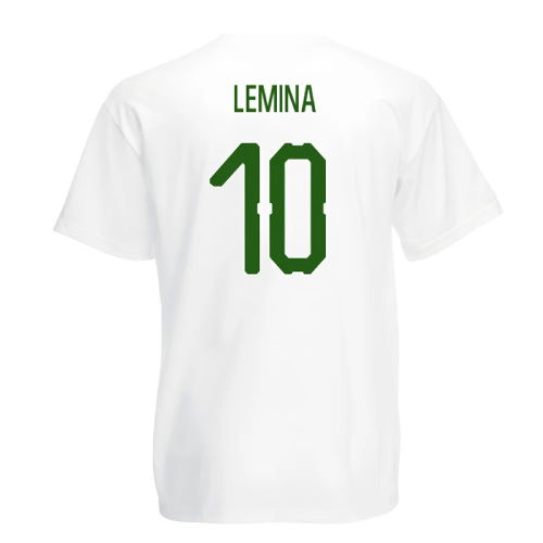 Gabon Core Football Country T-Shirt (White) (Lemina 10)