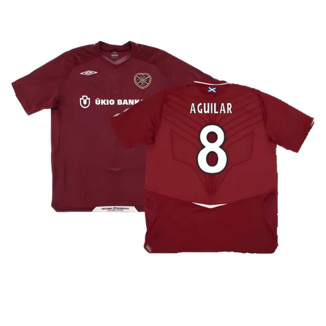 Hearts 2008-09 Home Shirt ((Good) XXL) (Aguilar 8)