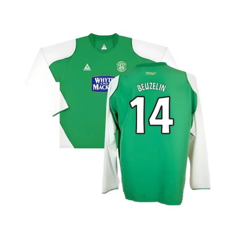 Hibs 2004-05 Long Sleeve Home Shirt ((Very Good) XL) (Beuzelin 14)
