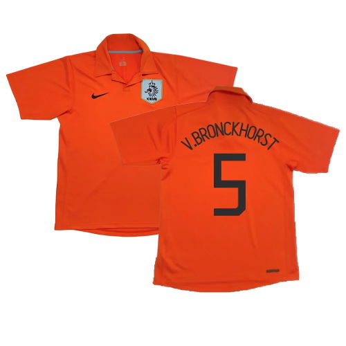 Holland 2006-08 Home Shirt (M) ((Good) M) (V.Bronckhorst 5)