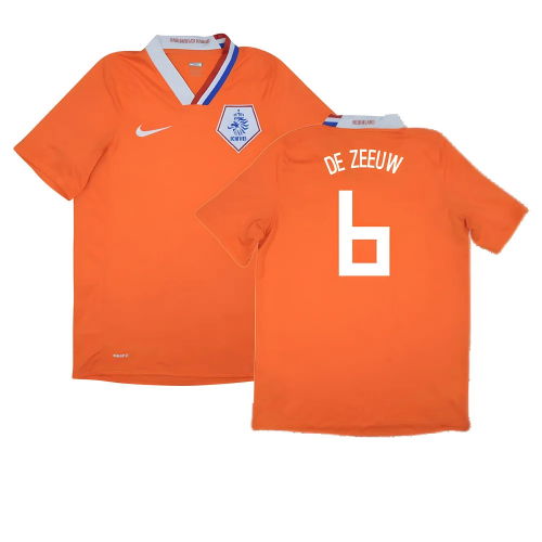 Holland 2008-10 Home Shirt ((Excellent) M) (De Zeeuw 6)