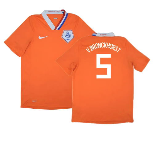 Holland 2008-10 Home Shirt ((Excellent) M) (V.Bronckhorst 5)