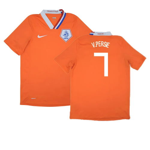 Holland 2008-10 Home Shirt ((Excellent) M) (V.Persie 7)