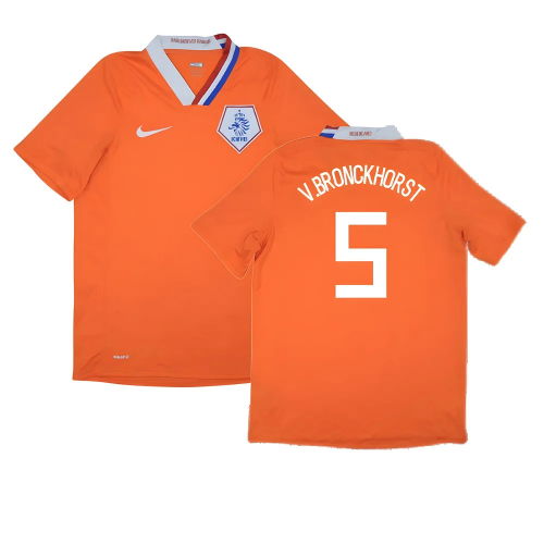 Holland 2008-10 Home Shirt ((Excellent) XL) (V.Bronckhorst 5)
