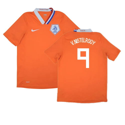 Holland 2008-10 Home Shirt ((Excellent) XL) (V.Nistelrooy 9)