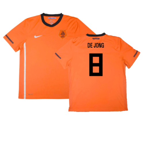 Holland 2010-11 Home Shirt ((Excellent) S) (De Jong 8)