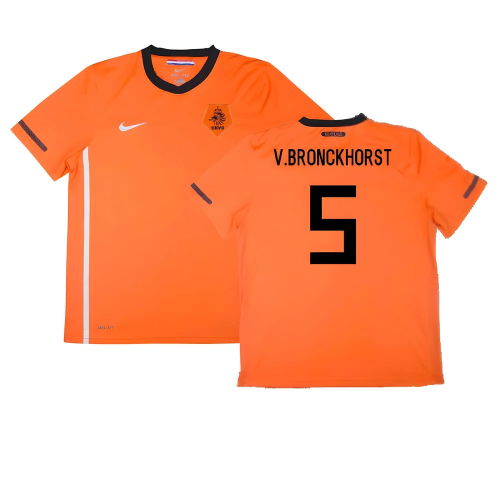 Holland 2010-11 Home Shirt ((Excellent) S) (V.Bronckhorst 5)