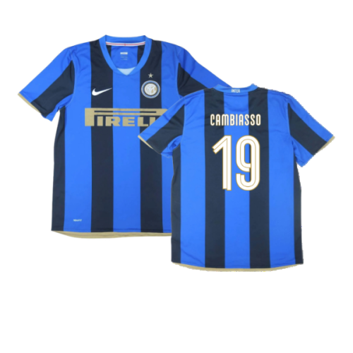 Inter Milan 2008-09 Home Shirt ((Excellent) S) (Cambiasso 19)