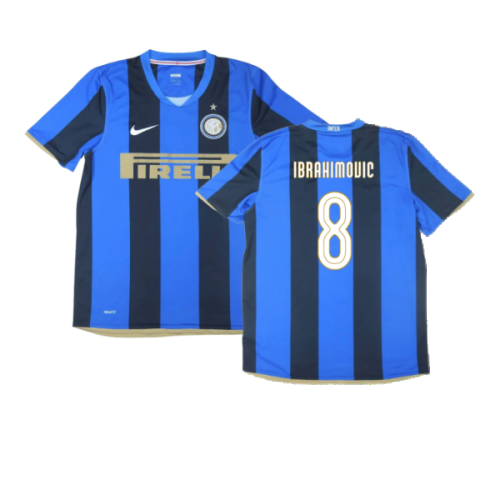 Inter Milan 2008-09 Home Shirt ((Excellent) S) (Ibrahimovic 8)  Inter Milan 2008-09 Home Shirt ((Excellent) S) (Ibrahimovic 8)