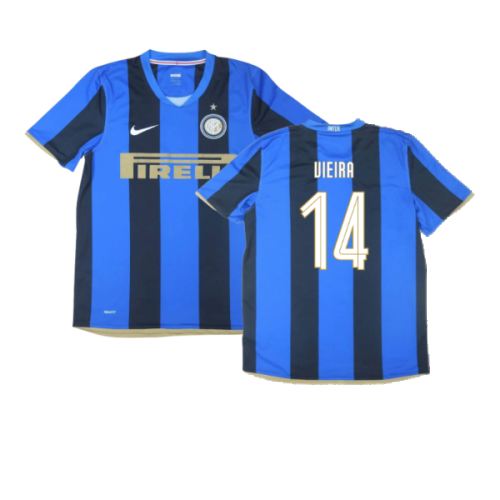 Inter Milan 2008-09 Home Shirt ((Excellent) S) (Vieira 14)  Inter Milan 2008-09 Home Shirt ((Excellent) S) (Vieira 14)