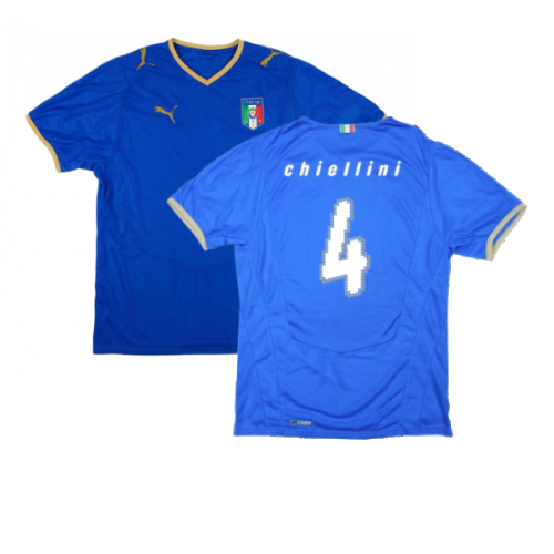 Italy 2008-09 Home Shirt ((Very Good) S) (Chiellini 4)